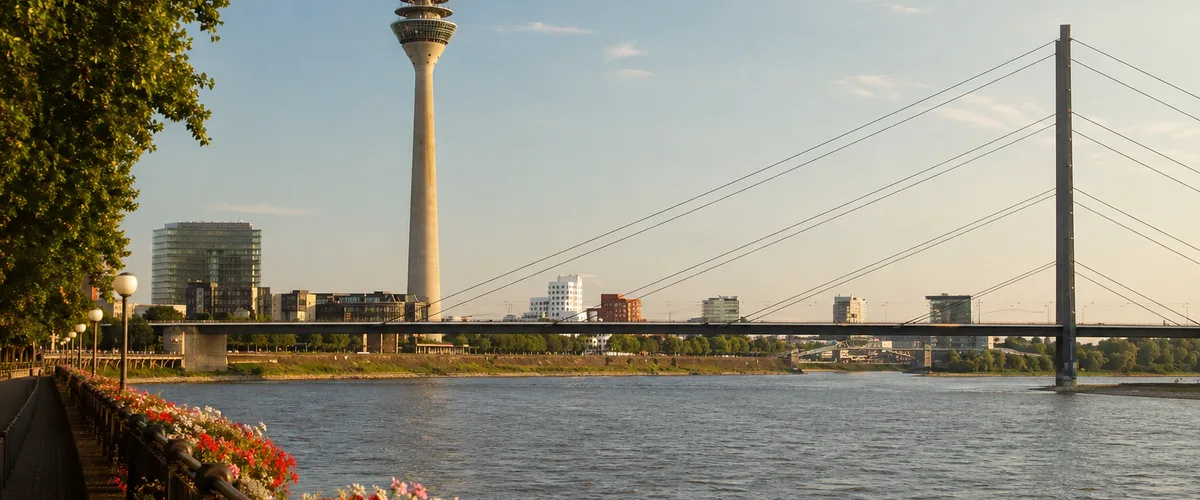 Düsseldorf skyline — CK International Customs Agency, specialist for trade fair and air freight customs handling