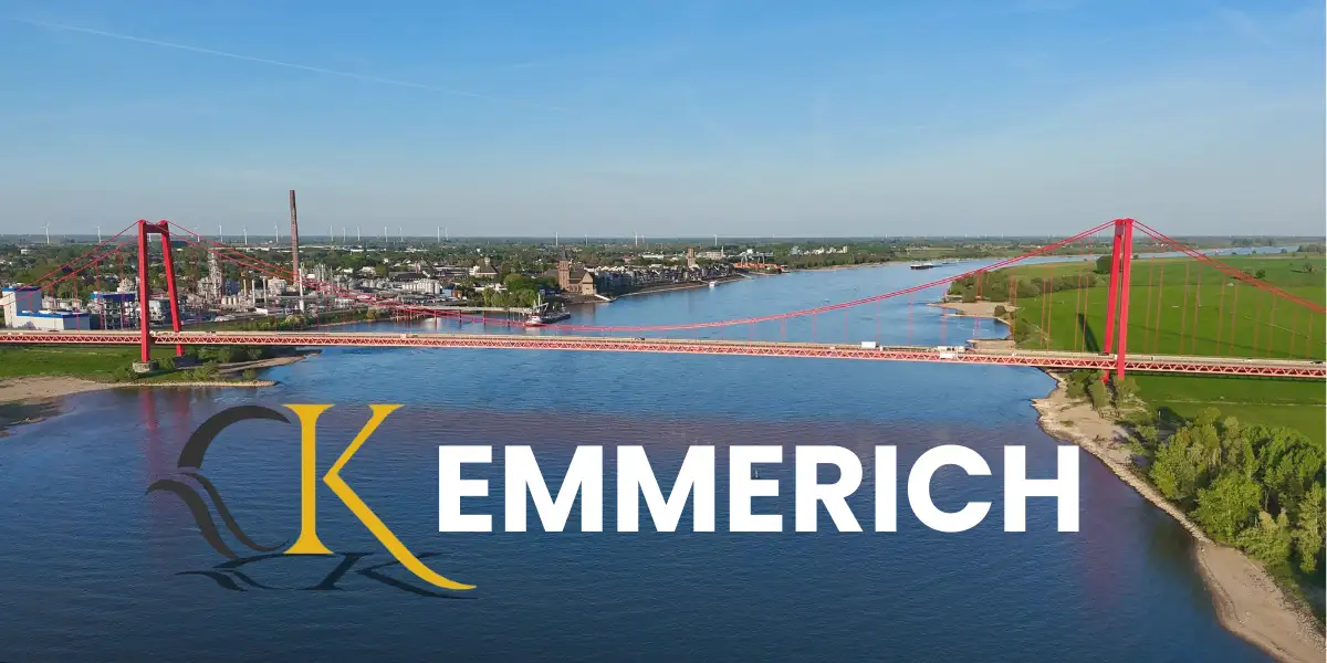 Die Rheinbrücke in Emmerich, Symbol für den grenzüberschreitenden Handel und die CK Internationale Zollagentur.